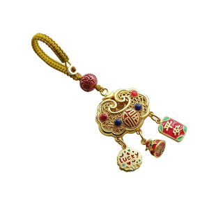 平安如意锁汽车钥匙手机挂件吞金兽高档创意新年礼物男女礼品