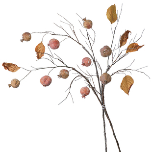 侘寂风干枯石榴仿真花摆设客厅高级感逼真禅意干花束装饰插花假花