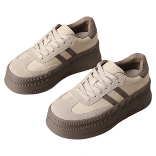 星期六加绒厚底德训鞋女鞋2025新款冬季增高复古经典运动休闲板鞋