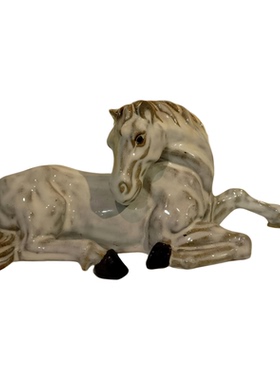 石湾陶瓷白马摆件生肖乔迁送礼