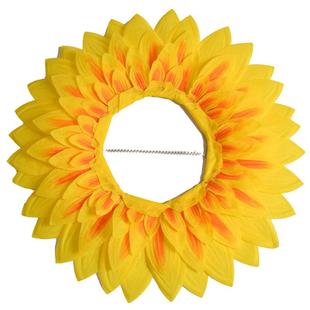 向日葵头套太阳花脸套搞笑露脸葵花帽子运动会开幕式入场舞蹈道具