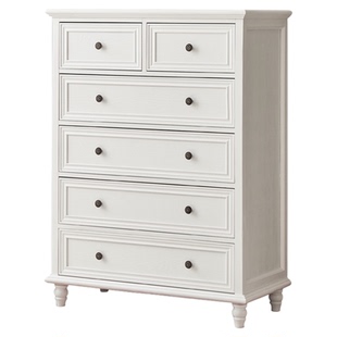 美式斗柜白色五六七八九实木储物柜客厅收纳柜卧室抽屉柜轻奢家具