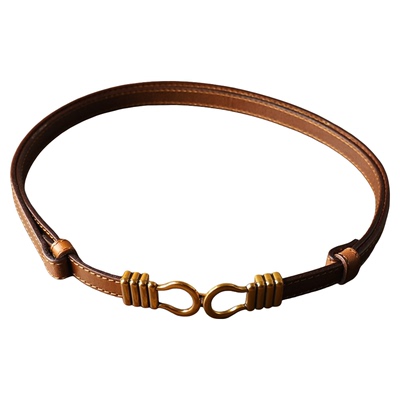 头层牛皮夏季装饰收腰搭扣细腰带可调节女士真皮窄皮带配外套裙子