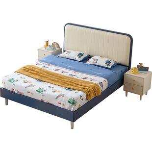 林氏儿童床1米5男孩女孩男女童青少年卧室床单人床软包床家居木业