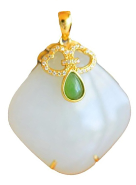 白玉古典风优雅文艺配饰银吊坠