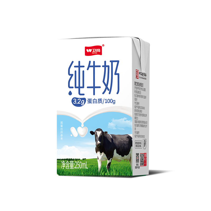 中华老字号，卫岗 纯牛奶 250ml*16盒