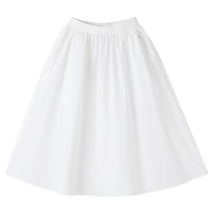安奈儿童装女童半身裙2026夏新款纯棉纯色休闲时尚A字中长裙子
