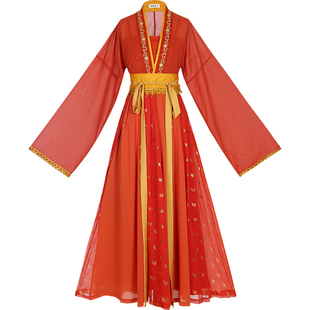 天竺少女绮霞花朝记汉服唐制印金对襟上襦吊带烫金破裙披帛女套装