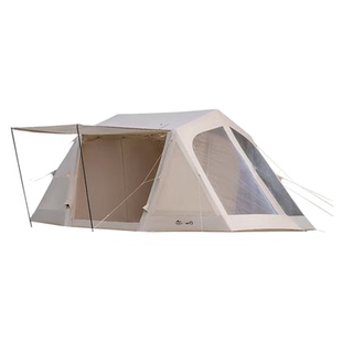 山约新款云盖户外露营过夜帐篷天幕二合一两室一厅防暴雨充气帐篷