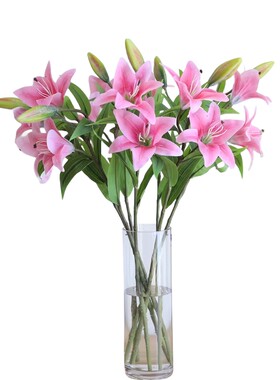 手感仿真花假花百合花