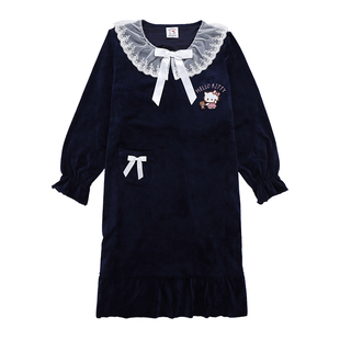 tutuanna春秋睡衣女 HelloKitty联名款超柔长袖睡裙家居服女