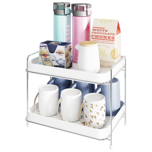 桌面杯架子家用双层茶杯水杯架托盘茶盘杯架沥水架杯子收纳置物架