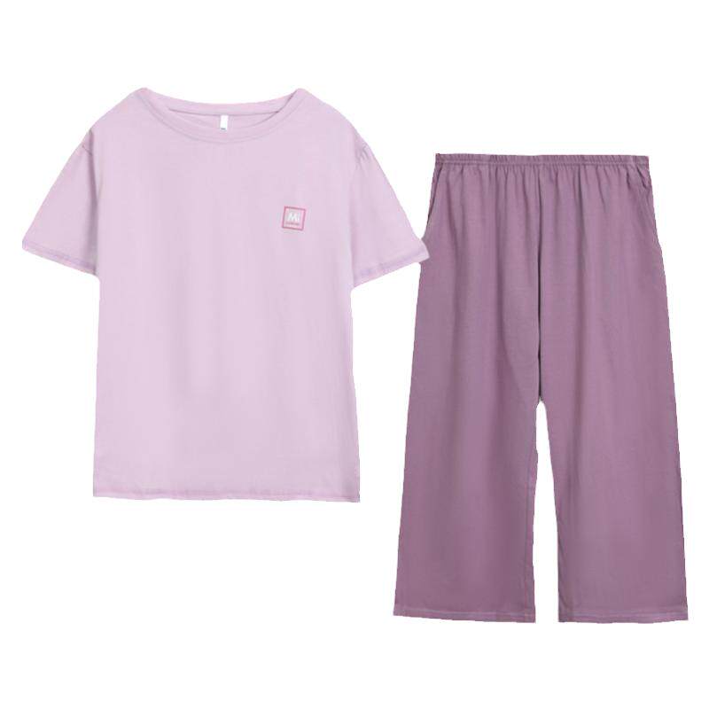 正品红豆100%纯棉短袖家居服套装