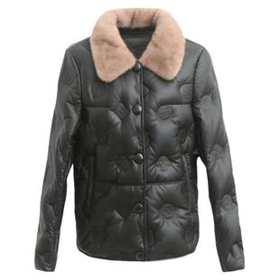 真皮羽绒服女短款2025冬新款海宁绵羊皮水貂毛皮草小个子皮衣外套