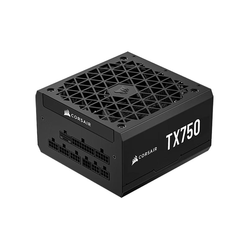 美商海盗船TX额定750/850/1000W台式机ATX3.0/金牌认证全模组电源