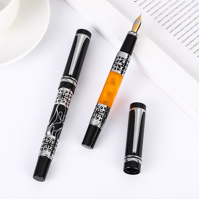 现货亚克力复古书法铱金笔创意个性练字钢笔书法成人两用墨水墨囊