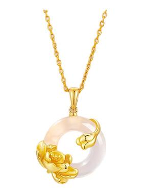 老凤祥十二花神S925银玉髓项链