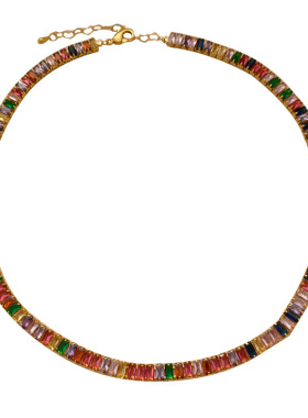 高级感多巴胺彩色锆石项链