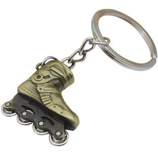 可爱小溜冰鞋模型全金属速滑鞋挂件 创意迷你滑轮鞋钥匙扣小饰品