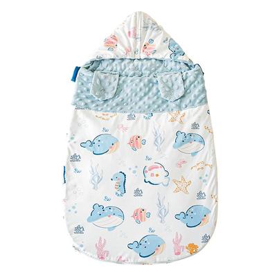 婴儿睡袋秋冬厚款防惊跳安抚宝宝豆豆睡袋抱被两用新生儿防踢被子