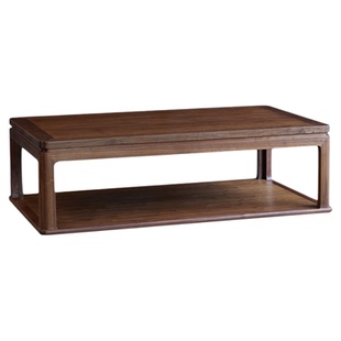 璞木新中式黑胡桃木茶几实木客厅沙发长方形茶台家用组合家具茶桌