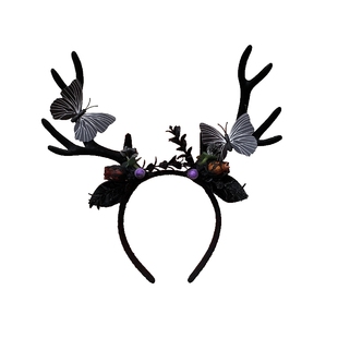 圣诞节头饰发夹儿童新款精灵鹿角发饰女童圣诞节庆装饰会发光发卡