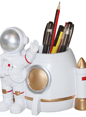 宇航员笔筒摆件办公室桌面收纳盒