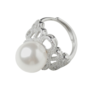 S925纯银珍珠戒指女高级感轻奢带钻中指戒食指戒2026新款小众手饰