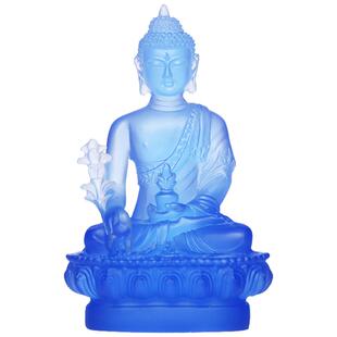 精品工艺树脂仿琉璃药师佛随身小佛像药师琉璃光如来摆件结缘包邮