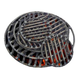 圆形炉箅子螺纹钢焊接炉底炉条家用钢筋柴火灶炉桥炉排地漏10毫米