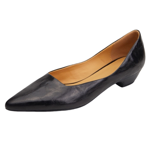 步享~ 复古通勤浅口单鞋女工作鞋尖头低跟不累脚羊皮奶奶鞋春季