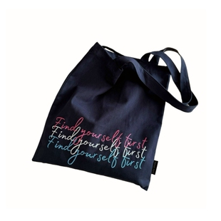 SunsetPark「找自己」原创ins字母刺绣简约松弛感百搭单肩帆布包