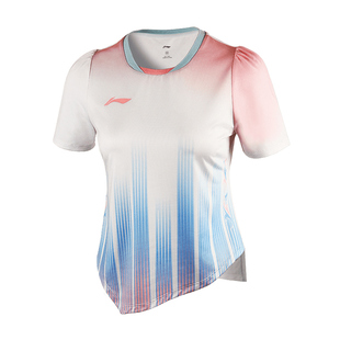 新款青花瓷李宁羽毛球衣服套装女短袖运动短裙大赛高颜值大码秋冬