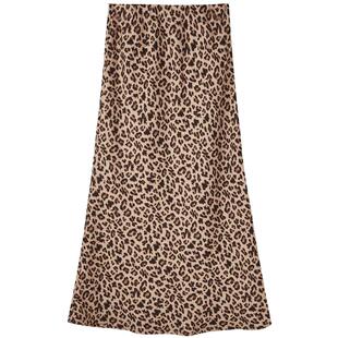 U/TI豹纹满版垂感半身裙女时尚百搭鱼尾裙中长裙尤缇2025春季新款