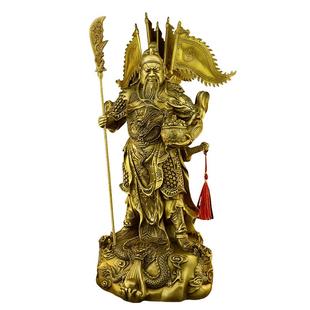 铜关公摆件纯黄铜九龙关公武财神招财家居饰品客厅店铺开业礼品