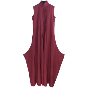 杨丽萍官方原创设计雀云裳民族风国风新中式立领无袖连衣裙春夏秋