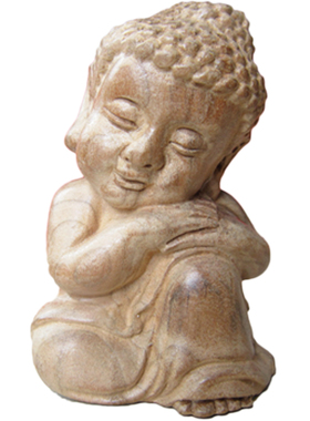 西方三圣观音禅意小摆件桃木质