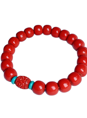 老型手串灵丹真朱砂高含量大珠体