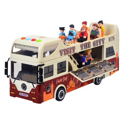 校巴公交车男滑行双层玩具车