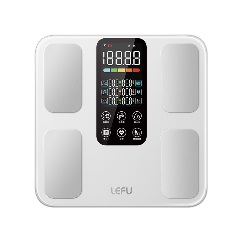 LEFU乐福彩显体脂秤体重秤减肥人体家用称重专用智能精准大电极片