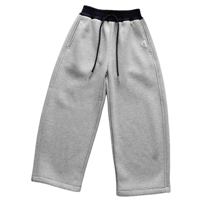 女童加绒休闲香蕉裤中大儿童洋气贴标一体奥粒绒运动卫裤深秋冬装