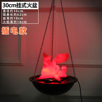 Simulated brazier, flame lamp, decorative props, festive atmosphere, stove, fireplace, portable plastic pumpkin lantern, candle stand thumbnail 2