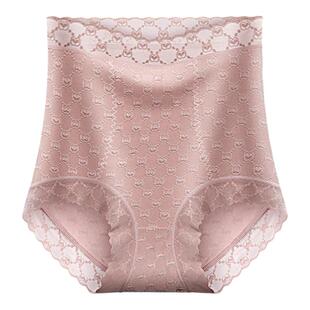 高腰内裤女士无痕收腹提臀整体7A桑蚕丝抑菌裆性感蕾丝纯欲内裤女