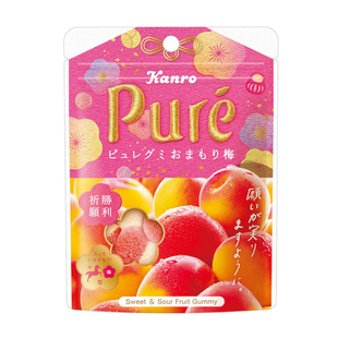 日本直邮 Kanro甘乐pure心形果汁软糖梅子橙子柠檬青葡萄糖果零食