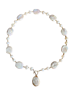 lruby淡水巴洛克珍珠复古项链