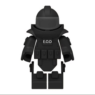 军事系列人仔防爆服警察特种兵背心拆弹服男孩子公仔积木拼装玩具