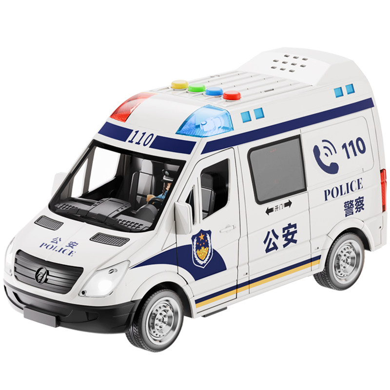 110儿童可开门警车玩具车仿真惯性/回力/滑行玩具