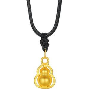 周六福黄金吊坠女5d硬金定价金葫芦吊坠福禄双至足金如意圣诞礼物