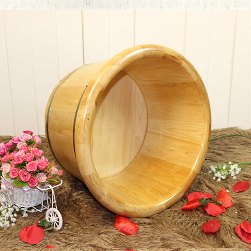 蜀道香泡脚木桶香柏木带盖带按摩器洗脚木桶泡脚桶足浴桶洗脚木盆