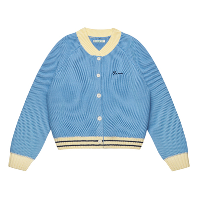 LLANO羊毛单排扣开衫粗针开衫